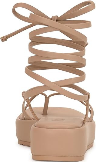 INC Womens Rexile Thong Strappy Flatform Sandals Tan 9 Medium (B,M)