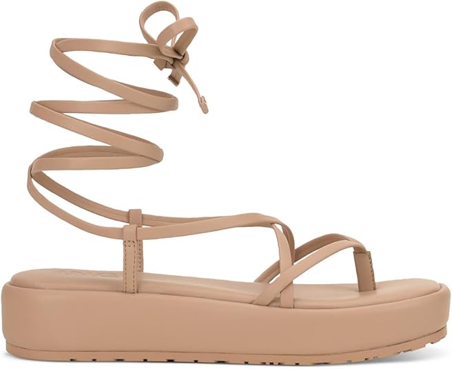 INC Womens Rexile Thong Strappy Flatform Sandals Tan 9 Medium (B,M)